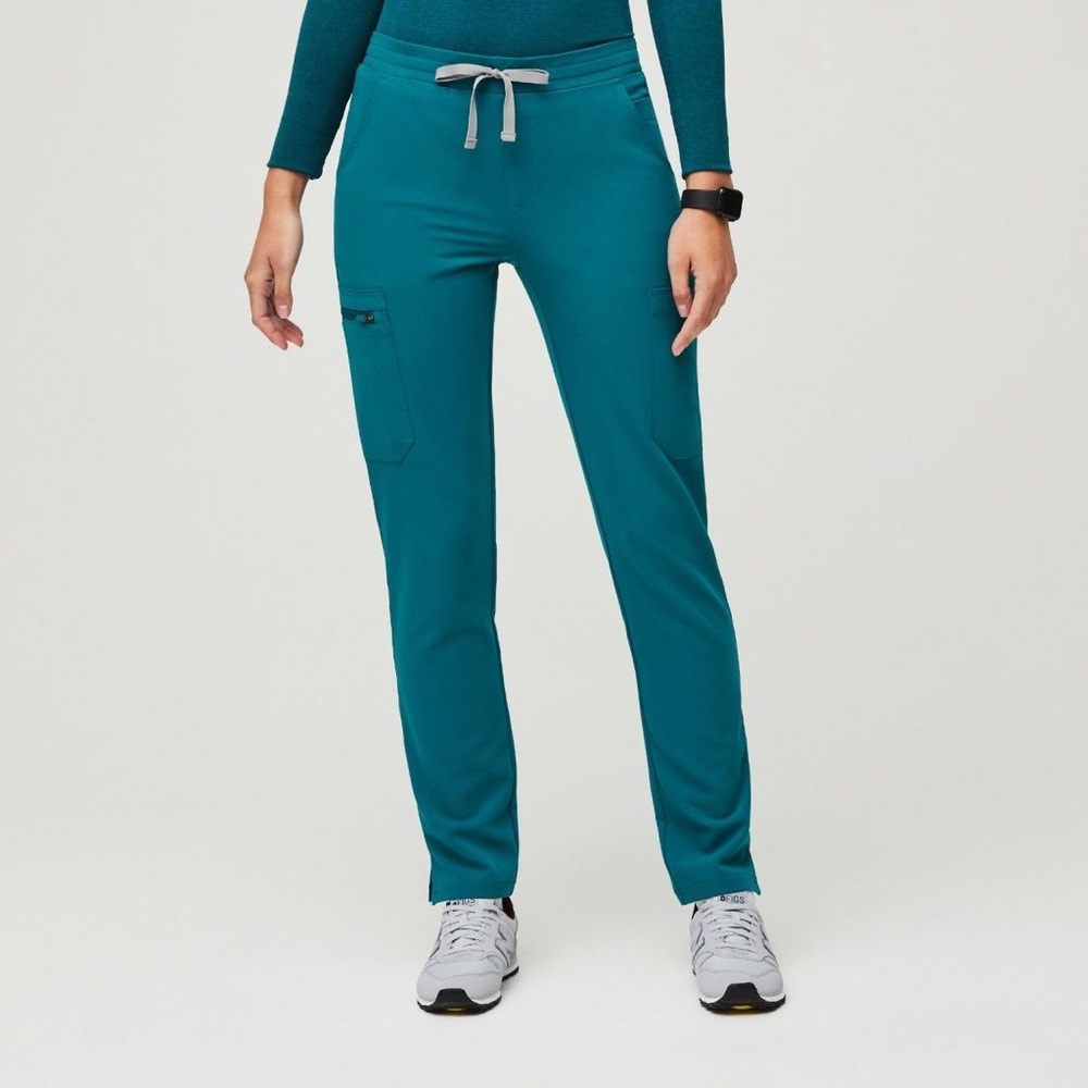 Figs Yola XXS Regular bottoms. Used. Caribbean Blue.